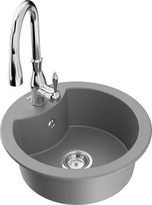 Produktbild von Mexen Diego 1-Becken-Granit-Spüle mit Mischbatterie Savita, Grau - 6512-71-672601-00