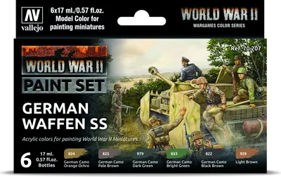 Vallejo Model Color Set 70207 German Waffen SS Airbrush Farben