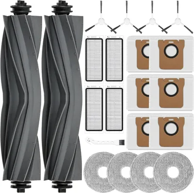 Produktbild von 21 Stück Zubehör für Dreame L20 Ultra Saugroboter, Ersatzteile set für L20 Ultra, 2 Hauptbürste, 6 Staubbeutel, 4 Wischpads, 4 HEPA-Filter, 4 Seitenbürsten, 1 Reinigungsbürste