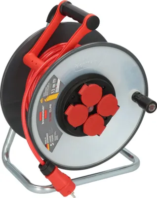 Produktbild von Brennenstuhl 9191330210, Schwarz, Rot, Weiß, Stahl, 4 AC-Ausgänge, 33 m, IP44, 305 mm