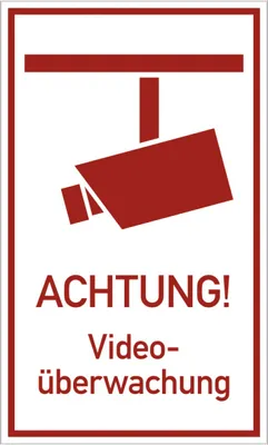 Produktbild von Dreifke® ACHTUNG! Videoüberwachung, Alu, 300x500 mm