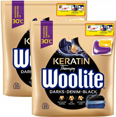 Produktbild von Woolite Gel-Kapseln Dunkel/Jeans, 33 Stück