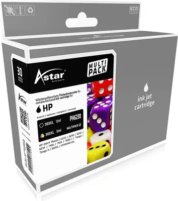 Produktbild von Astar AS70040 passend für HP PH6230 Tinte (2) schwarz + farbig kompatibel zu 303XL 3YN10AE 1x 12 ml / 1x 10 ml