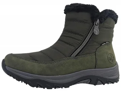 Image de Chaussures de randonnée pour femmes Rieker, bottes doublées, couleur verte, style décontracté