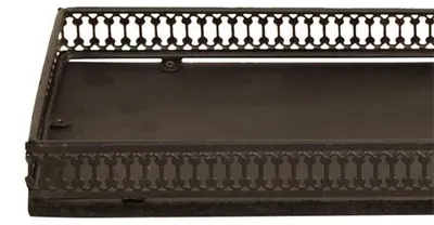 Produktbild von Tablett CHARCOAL antik schwarz längliches Dekotablett mit Metallrand L50cm