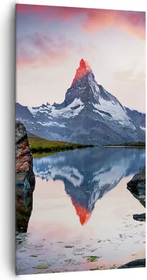 Produktbild von Bild auf Leinwand - Leinwandbild - Berge Felsen Wasser - 65x120cm - Wand Bild - Wanddeko - Leinwanddruck - Bilder - Kunstdruck - Wanddekoration - Leinwand bilder - Wandkunst - PA65x120-3892