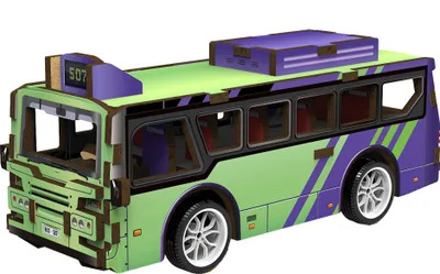 Immagine prodotto di puzzle in legno 3D - Autobus 14 cm