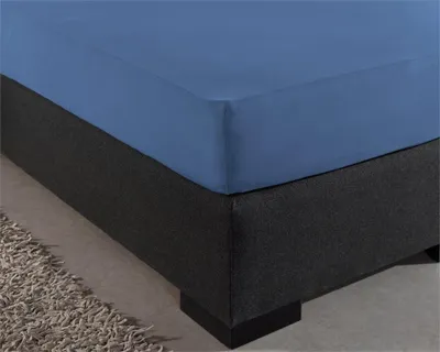 Imagen del producto de Solidchoice - Sábana bajera 100% algodón - Azul - 180 x 220 cm