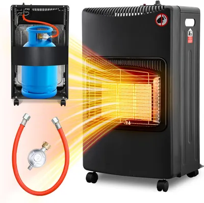 Image de Izrielar Chauffage radiant à gaz Chauffage à gaz 4200 watts avec tuyau et détendeur,brûleur céramique infrarouge,bouteilles de butane ou de propane jusqu'à 15kg