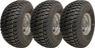 Image de 15x6.00-6 Roues de tondeuse à gazon 4ply P332 pneu sur jante 25mm roulements (lot de 3)