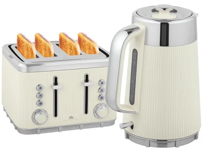 Produktbild von HOMCOM Wasserkocher Toaster Set 1,7L Schnell Wasserkocher 4 Scheiben Toaster