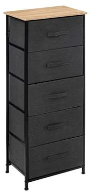 Produktbild von Regal mit 5 Textilschubladen TISS, 45 x 30 x 114 cm