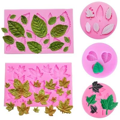 Produktbild von Silikonform Blütenblatt 5er Set für Schokolade, Süßigkeiten, Kuchen, Fondant