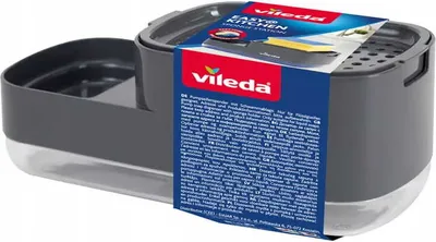 Immagine prodotto di Distributore di sapone con porta-spugna 23x10,2x8,9cm Plastica grigio