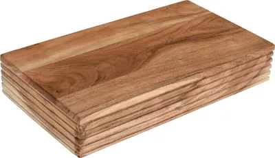 Produktbild von Wandboard Leona | mit Schublade | Akazienholz massiv | Farbe: Natur | 45x25x8 cm | Wandkonsole/Regal mit gerillter Optik