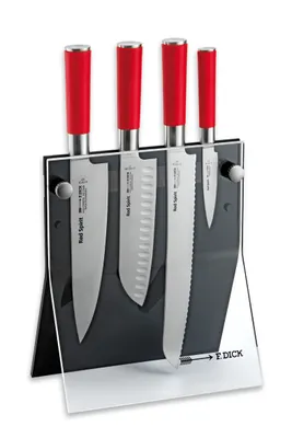 Produktbild von Dick Messerblock 4 Knives 5tlg Red Spirit Küchenmesser Santoku Messer Brotmesser