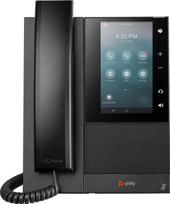 Produktbild von HP Poly CCX 505 Business-Medientelefon mit Open SIP und PoE-fähig, IP-Telefon, Schwarz, Kabelgebundenes Mobilteil, Android 12, 24 Zeilen, LCD