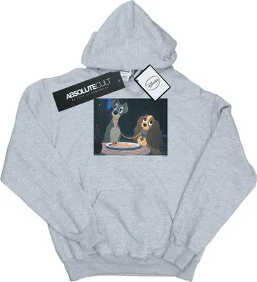 Produktbild von Disney - "Lady And The Tramp Spaghetti Slurp" Kapuzenpullover für Mädchen BI5035 (152-158) (Grau)