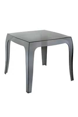 Immagine prodotto di Tavolo da giardino - Quadrato - Tavolino - Plastica - Terrazza - Resistente ai raggi UV - Resistente alle intemperie - Grigio - 51x51x43 cm