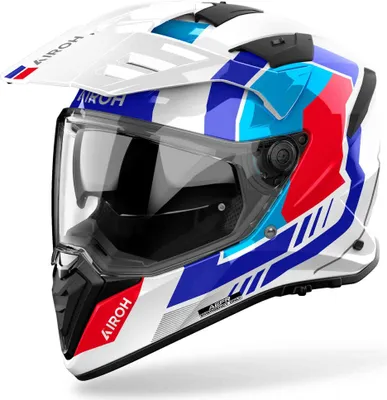 Produktbild von Airoh Bandit Horn Enduro-Helm, weiß/blau/rot, 2XL (63)