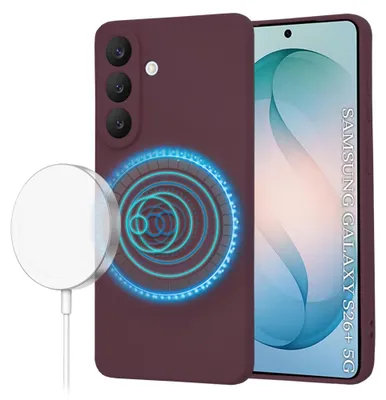 Obrázok produktu pre Techsuit - SoftFlex MagSafe silikónové puzdro pre Samsung Galaxy S26 Plus - slivkovo-červené