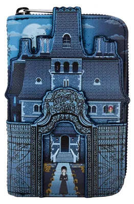 Obrázek produktu pro Peněženka Wednesday Addams od značky Loungefly, inspirovaná akademií Nevermore