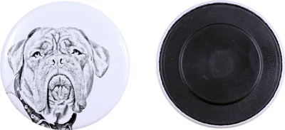 Produktbild von Bordeauxdogge, Dogue de Bordeaux Magnet mit einem Hundepfotenabdruck, außergewöhnlich leicht, starker Magnet, handgefertigtes Produkt der Marke Art-Dog