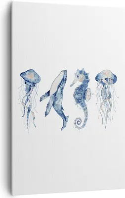 Produktbild von Bild auf Leinwand - Leinwandbild - Einteilig - Tiere Marine Kinder - 80x120cm - Wand Bild - Wanddeko - Wandbilder - Leinwanddruck - Wanddekoration - Leinwand bilder - Wandbild - PA80x120-4262