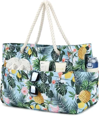 Produktbild von Strandtasche XXL, Badetasche mit Reißverschluss, wasserdichte Shopper, für Strand