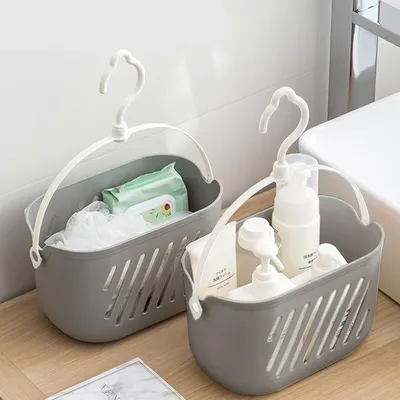 Produktbild von Hängende Duschkörbe - grau - Set von 2 - hochwertiges PP-Material