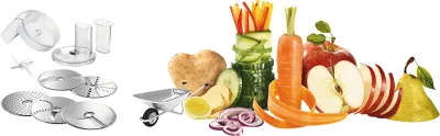 Zdjęcie produktu dla Bosch MUZ5VL1 Zestaw VeggieLove krajalnica ciągła z 5 plastrami do MUM5