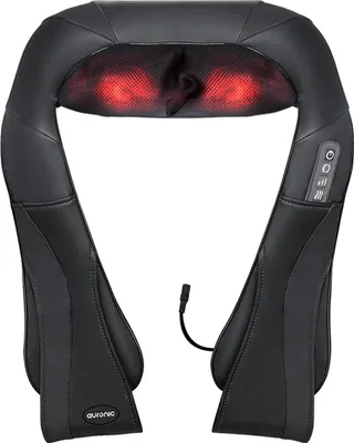 Produktbild von Auronic Shiatsu Massagekissen - Elektrisches Nackenmassagegerät - Infrarot - Nacken- und Schultermassagegerät - Massagegeräte - Schwarz