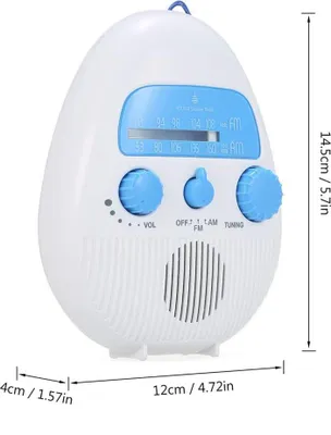 Obrázek produktu pro Mini sprchové rádio, vodotěsné, na baterie, FM/AM rádio