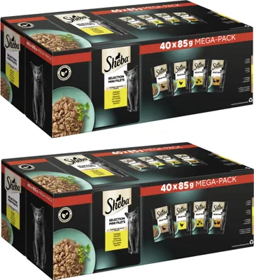 Produktbild von SHEBA® Selection Katzenfutter Nassfutter in Sauce Geflügel Variation 2 x 40 x 85g