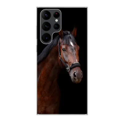 Produktbild von MuchoWow® Handyhülle Schutzhülle Hülle für Samsung Galaxy S22 Ultra Pferd - Tiere - Braun Silikon Softcase Handy Hülle - Abbildung