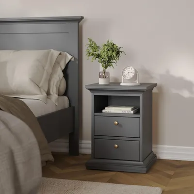 Productafbeelding van Nachtkastje Paris Matgrijs 60cm - Giga Living