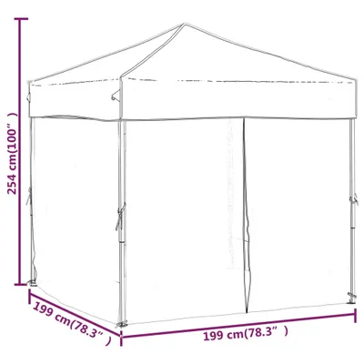 Immagine prodotto di vidaXL Tenda per feste pieghevole con pareti laterali antracite 2x2 m