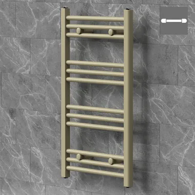 Obrázok produktu pre LuxeBath radiátor na uteráky Sahara, 500x800 mm, béžová farba, bočný prípoj, rovný dizajn, sušič rúk, nástenný radiátor do kúpeľne