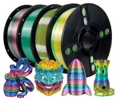 Obrázek produktu pro filament pro 3D tiskárny, ekologicky šetrný materiál, vysoká kompatibilita, sada 4 kg smíšených barev