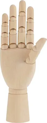 Produktbild von Hölzernes Handmodell, Handskulptur, hölzerne Schaufensterpuppe, weiblicher Körper, Künstler, Gelenkmodell, artikuliert (10 Zoll rechts)