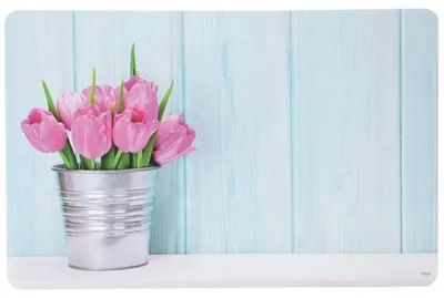 Produktbild von 6er Set Platzsets, Tischsets TULPEN blau 43x28cm Kesper