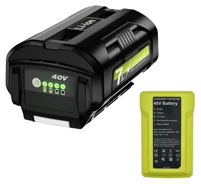 Immagine prodotto di Batteria agli ioni di litio, capacità 7000 mAh, compatibile con 40 V, 1 batteria e 1 caricabatterie