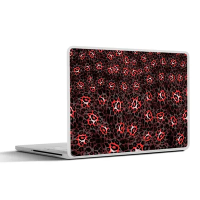 Produktbild von MuchoWow® Laptop Aufkleber Sticker Cover Leopard - Design - Rot 31x22.5 cm - Laptop-Deko