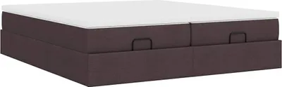 Produktbild von Ottoman-Bett mit Matratzen Dunkelbraun 180x200 cm Stoff