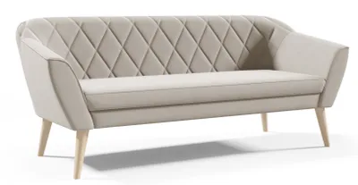 Produktbild von GUTTO Sofa 3 Sitzer -- FOX -- Beige Sitzbank Samt Holzfüße Schnelle Lieferung skandinavischer Stil - schöne Steppung