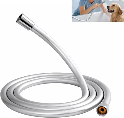 Imagen del producto de Manguera para ducha antitorsión, de 1,5 metros, de PVC con accesorios de latón, alta presión, para ducha