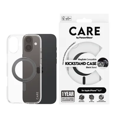 Zdjęcie produktu dla PanzerGlass CARE™ by ® Case Transparent w. Black Kickstand & MagSafe iPhone 16 Plus, Pokrowiec, Apple, Apple - iPhone 16 Plus, Czarny
