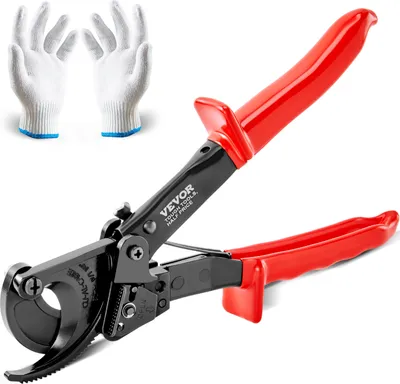 Obrázok produktu pre VEVOR Nožnice na káble Ráčnové kliešte na rúrkové káblové koncovky 240 mm² Krimpovacie kliešte Káblové koncovky, 250 mm Ráčnové nožnice na káble 250 x 85 x 35 mm Ráčnové nožnice na káble Ručné Prenosné, s rukavicami Meď, hliník
