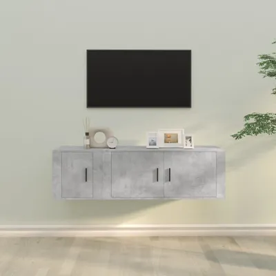 Produktbild von The Living Store 2-tlg. TV-Schrank-Set Betongrau Holzwerkstoff