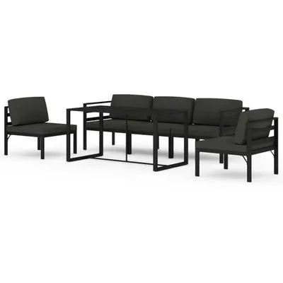 Produktbild von 6-tlg. Garten-Lounge-Set mit Kissen Aluminium Anthrazit